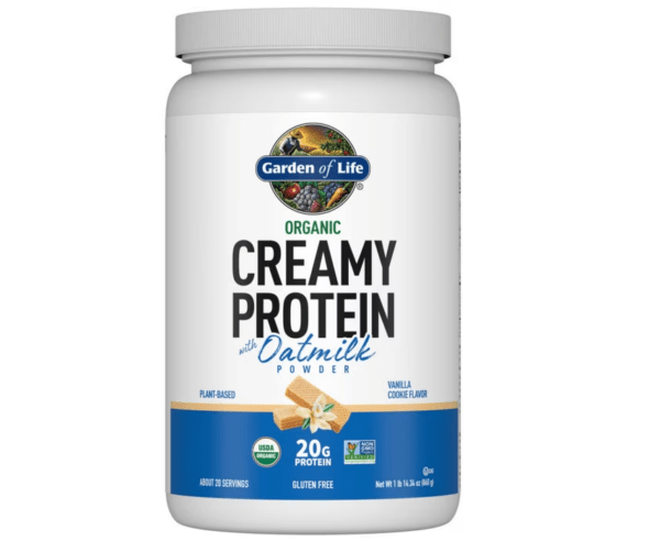 Organic creamy protein oatmilk bottle front side