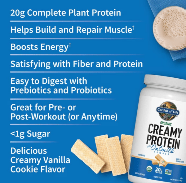 Nutrition fact of organic cream protein oat milk
