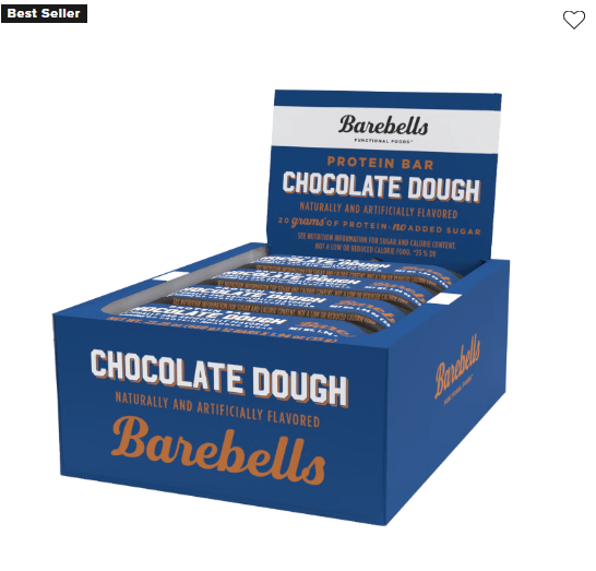 A layered protein bar in box