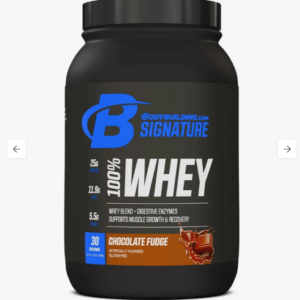 Signature whey protein bottle front