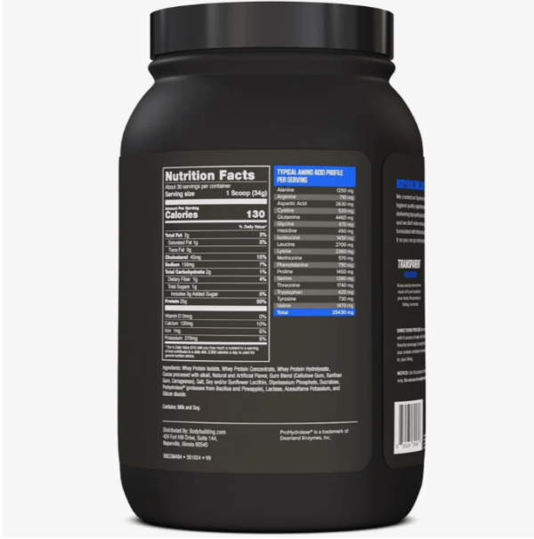 Signature whey protein bottle back