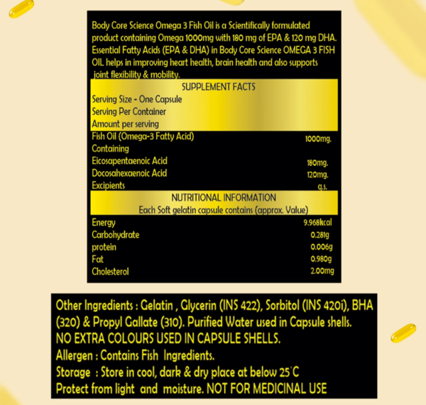 Omega-3 Fish Oil Capsules ingredient label