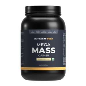 Nutrabay Gold Mega Mass Weight Gainer bottle
